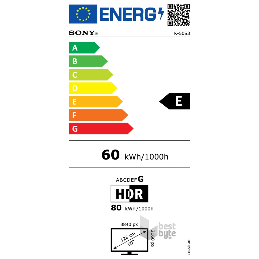 Sony 50" Bravia 3 K50S35B 4K UHD Smart LED TV