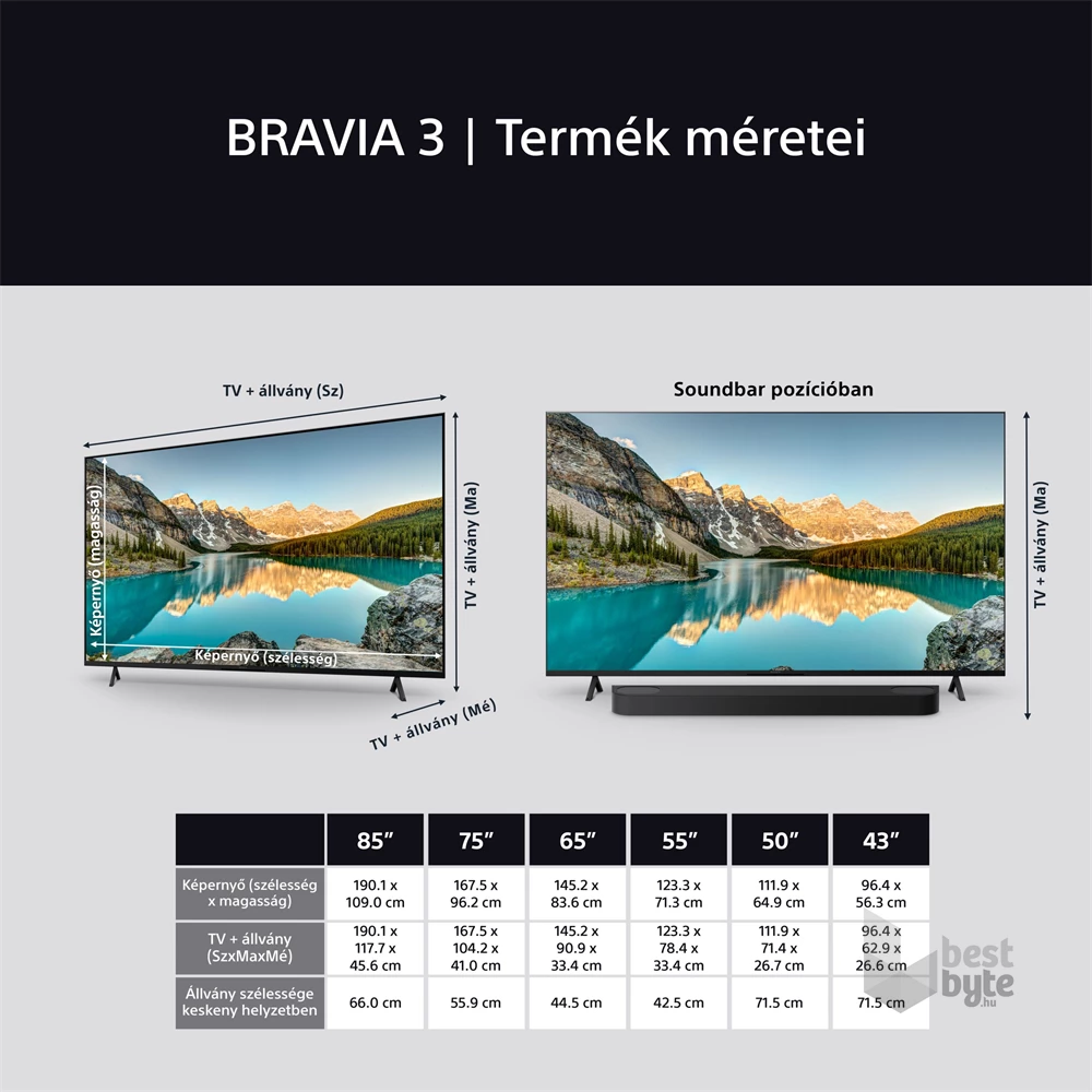 Sony 50" Bravia 3 K50S35B 4K UHD Smart LED TV