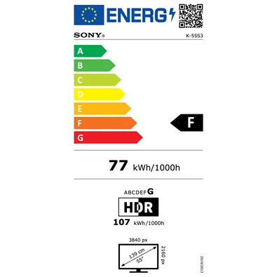 Sony 55" Bravia 3 K55S35B 4K UHD Smart LED TV