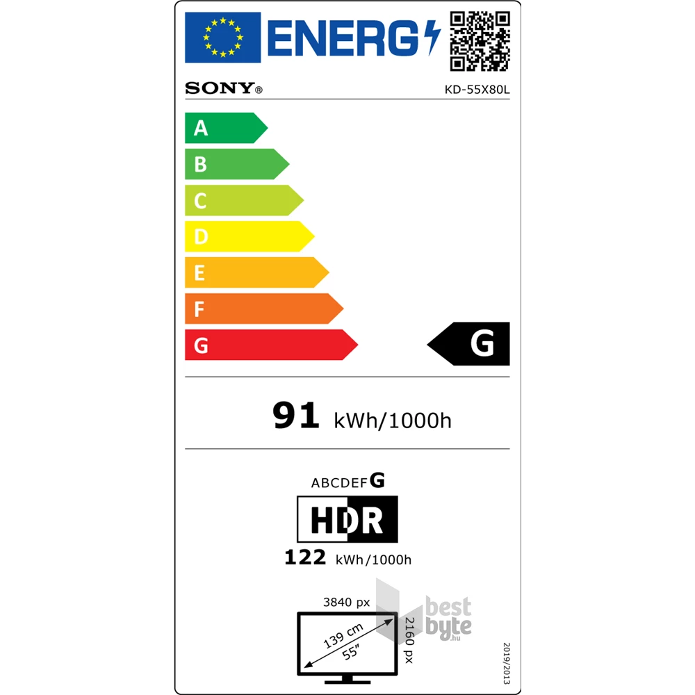 Sony 55" KD55X80LAEP 4K UHD Smart LED TV
