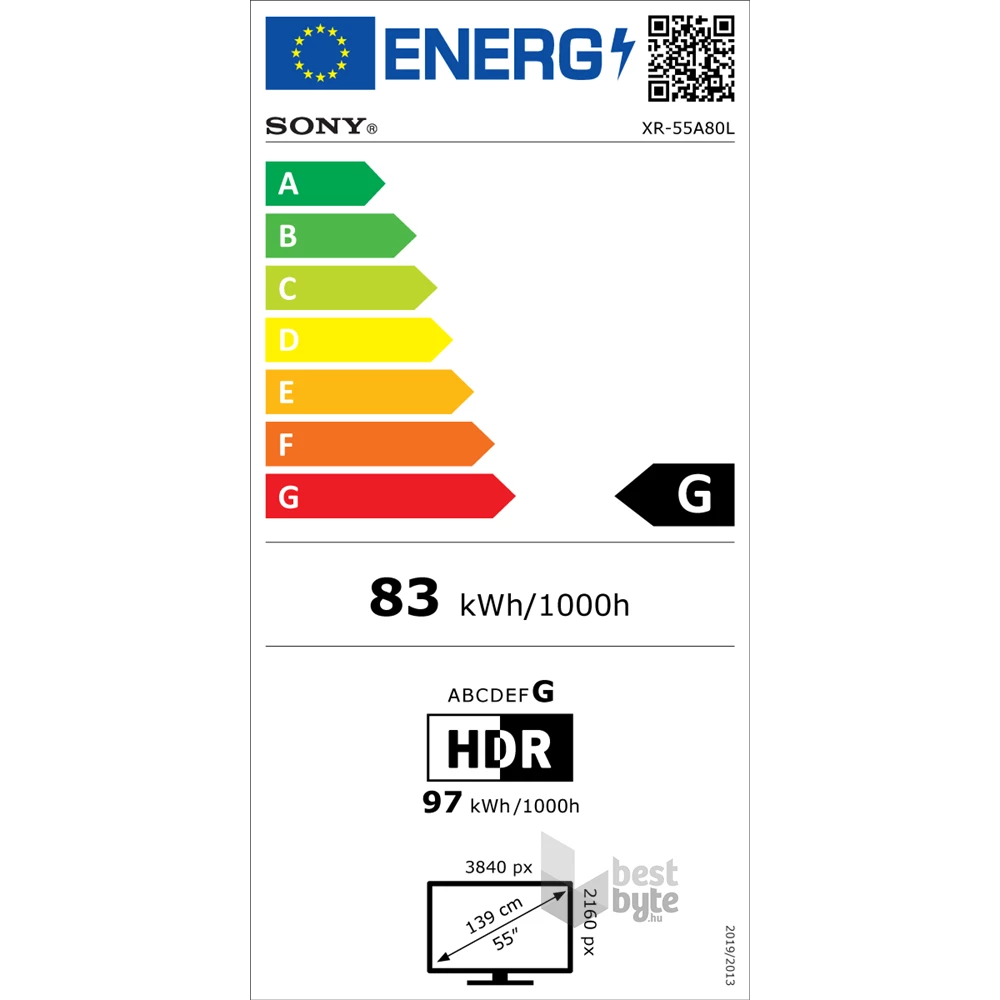 Sony 55" XR55A80LAEP 4K UHD Smart OLED TV (Újracsomagolt)