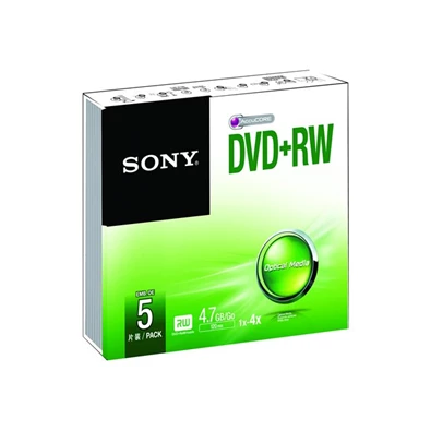 Sony 5DPW47SS DVD+RW 4.7 GB 4x slim tok lemez 5db/csomag