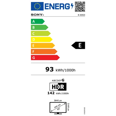 Sony 65" Bravia 3 K65S35B 4K UHD Smart LED TV