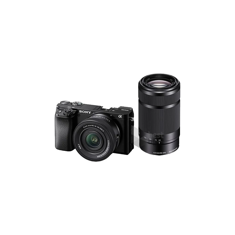 Sony Alpha 6100Y fényképezőgép kit fekete (16-50mm f/3.5-5.6 + 55-210mm f/4.5-6.3 objektívvel)