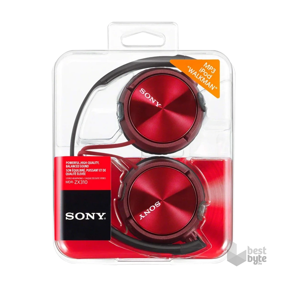 Sony MDRZX310APR.CE7 mikrofonos piros fejhallgató
