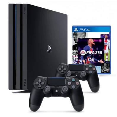 PlayStation 4 Pro 1TB konzol + FIFA 21 letöltőkód + 2 db Dualshock 4 kontroller csomag