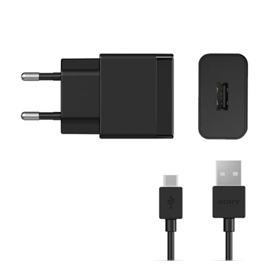 Sony UCH12_UCB20 USB 15W fekete hálózati töltő + Type-C kábel