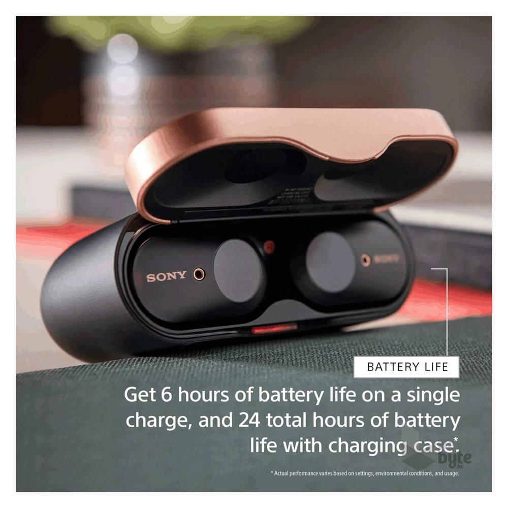 Sony WF1000XM3B True Wireless Bluetooth zajcsökkentős fekete fülhallgató