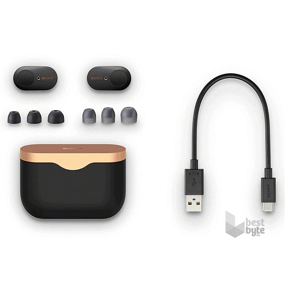 Sony WF1000XM3B True Wireless Bluetooth zajcsökkentős fekete fülhallgató