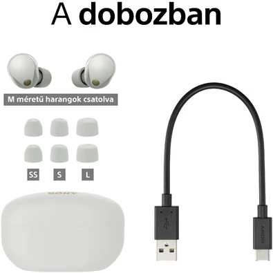 Sony WF1000XM5S.CE7 True Wireless Bluetooth zajszűrős ezüst fülhallgató