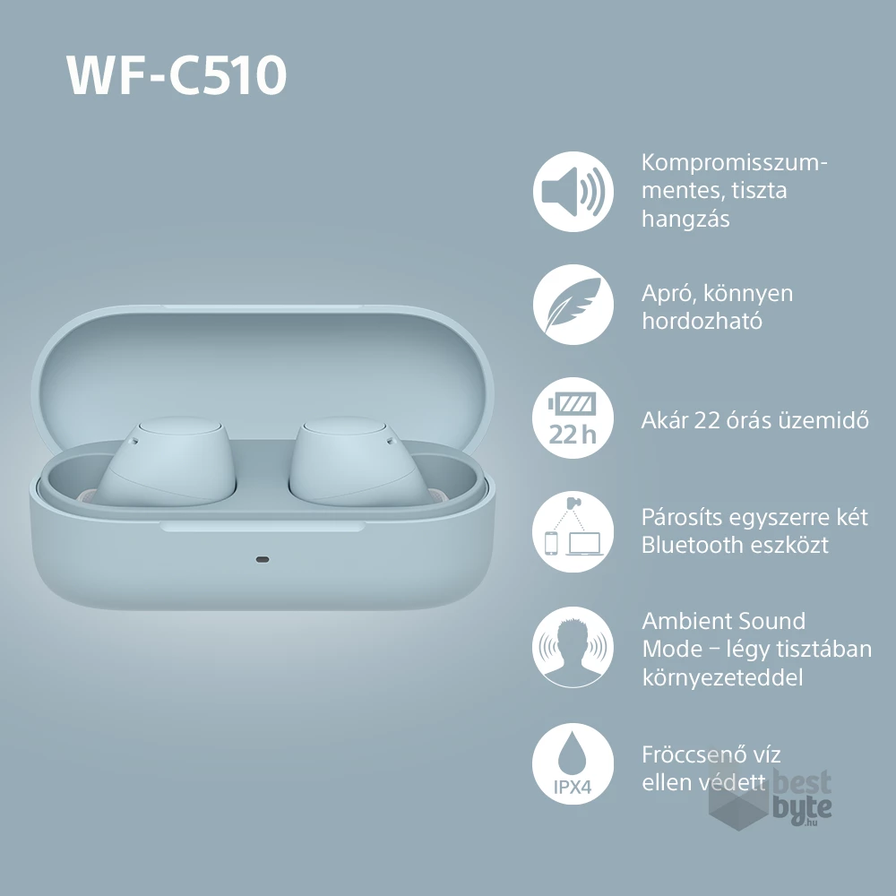 Sony WFC510L.CE7 True Wireless Bluetooth kék fülhallgató