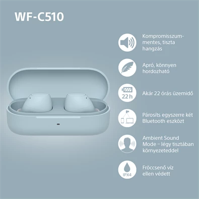 Sony WFC510L.CE7 True Wireless Bluetooth kék fülhallgató