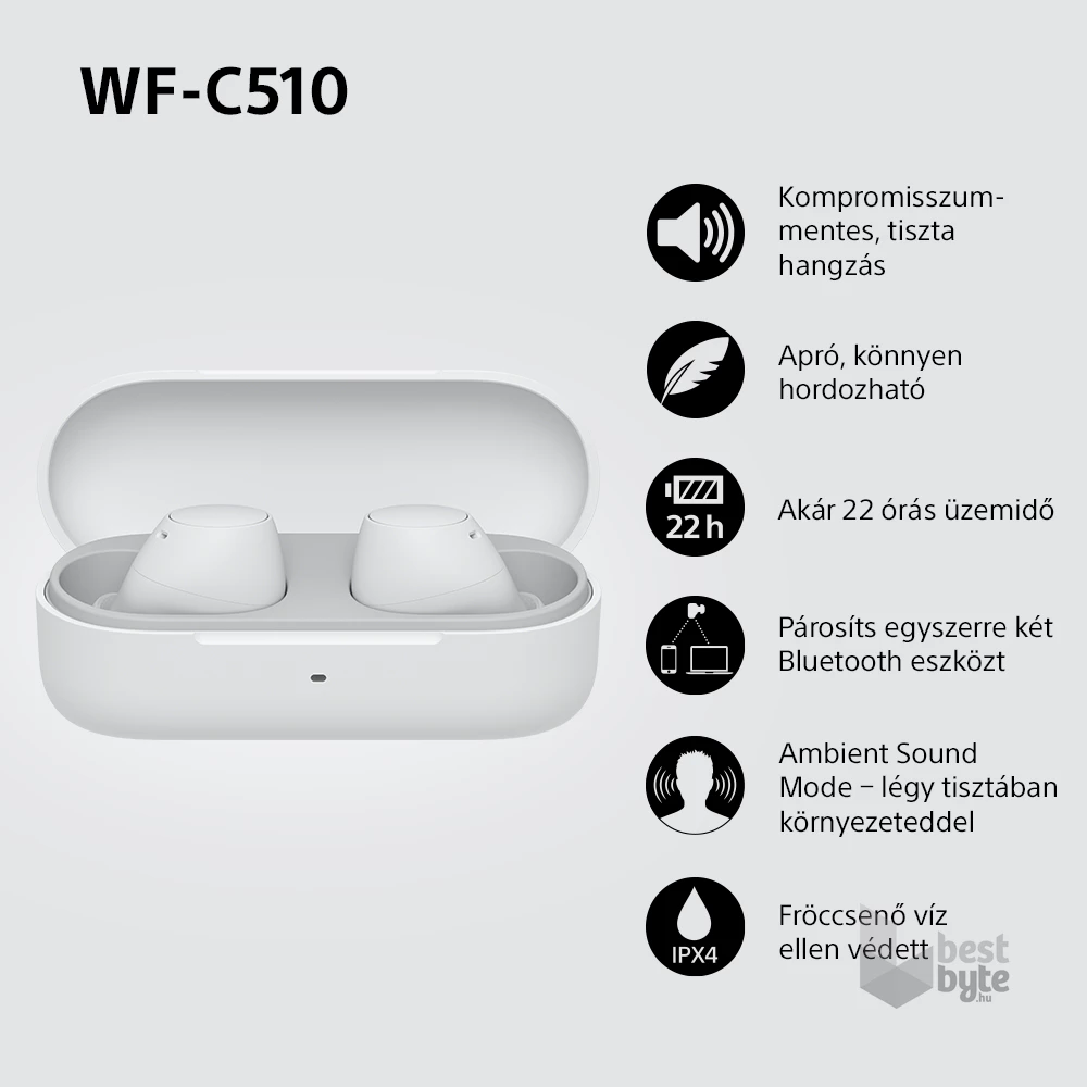 Sony WFC510W.CE7 True Wireless Bluetooth fehér fülhallgató