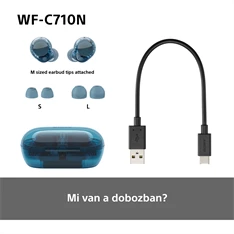 Sony WFC710 True Wireless Bluetooth zajszűrős üvegkék fülhallgató