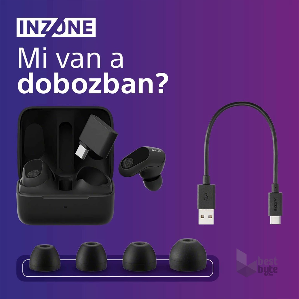 Sony WFG700NB.CE7 INZONE Buds Bluetooth fekete zajszűrős gamer fülhallgató