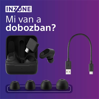 Sony WFG700NB.CE7 INZONE Buds Bluetooth fekete zajszűrős gamer fülhallgató