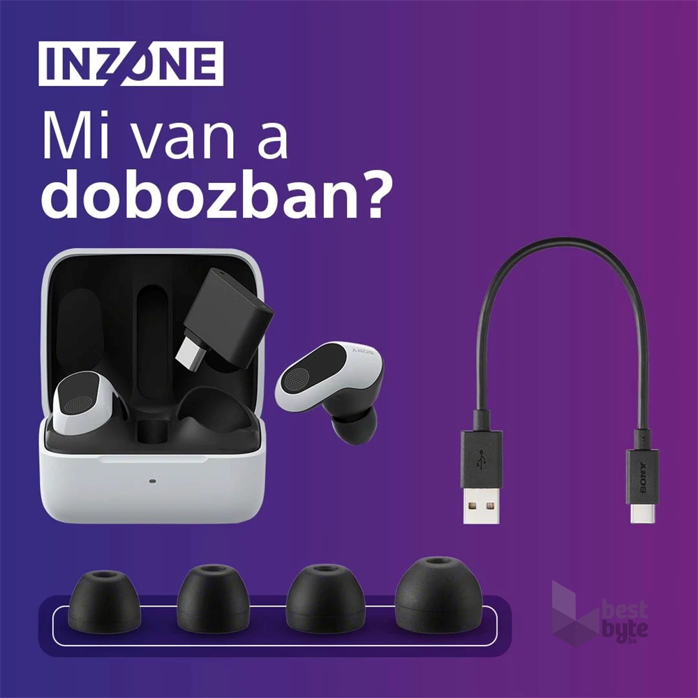 Sony WFG700NW.CE7 INZONE Buds Bluetooth fehér zajszűrős gamer fülhallgató