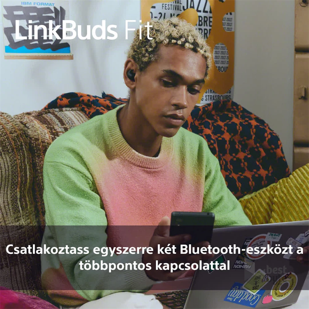 Sony WF-LS910N Linkbuds Fit zajszürős True Wireless Bluetooth fehér fülhallgató