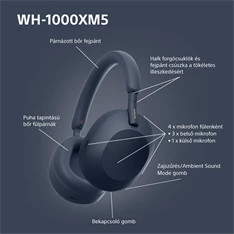 Sony WH-1000XM5 Bluetooth éjkék fejhallgató