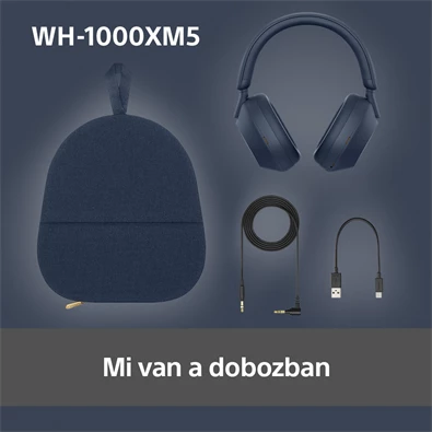 Sony WH-1000XM5 Bluetooth éjkék fejhallgató