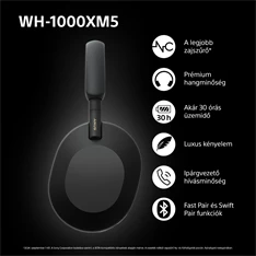Sony WH-1000XM5 Bluetooth fekete fejhallgató
