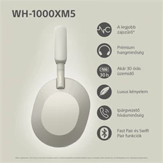 Sony WH-1000XM5 Bluetooth platina ezüst fejhallgató