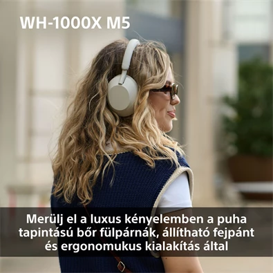 Sony WH-1000XM5 Prémium Bluetooth platina ezüst zajszűrős fejhallgató