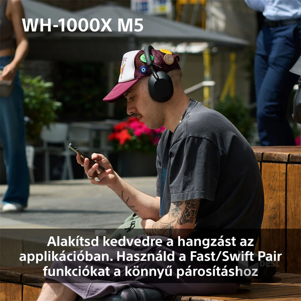 Sony WH-1000XM5 Prémium Bluetooth platina ezüst zajszűrős fejhallgató