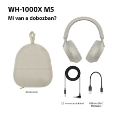 Sony WH-1000XM5 Prémium Bluetooth platina ezüst zajszűrős fejhallgató