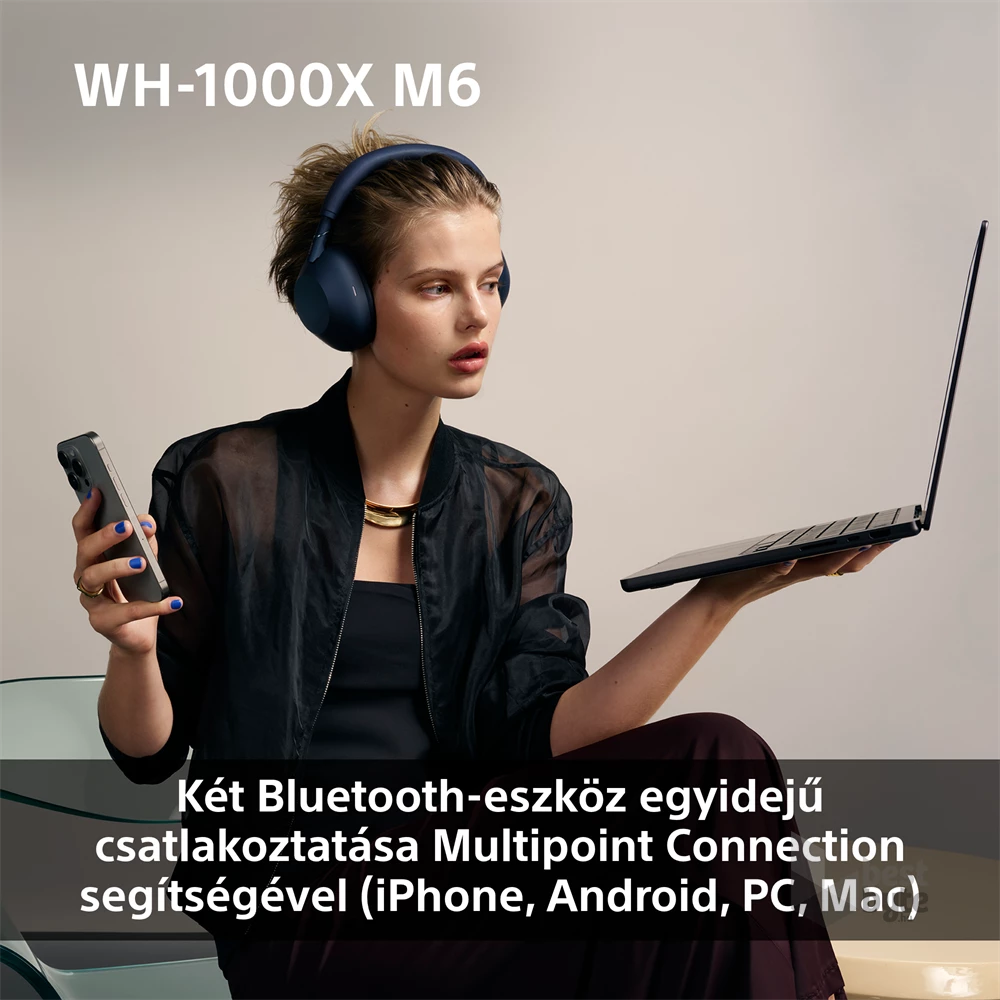 Sony WH1000XM6B.CE7 vezeték nélküli fekete fejhallgató