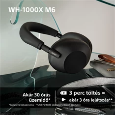 Sony WH1000XM6L.CE7 vezeték nélküli éjkék fejhallgató