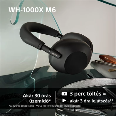 Sony WH1000XM6L.CE7 vezeték nélküli éjkék fejhallgató