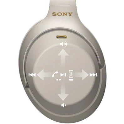 Sony WH1000X M3 Hi-Res Bluetooth/aptX mikrofonos ezüst fejhallgató