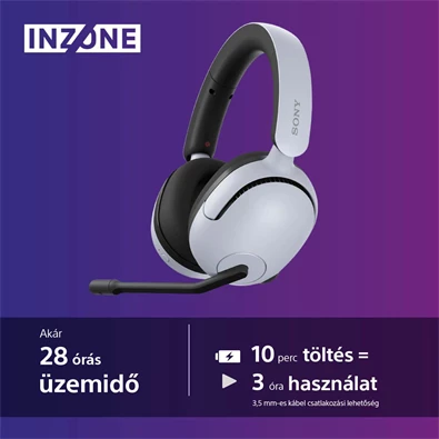Sony WHG500W.CE7 INZONE H5 vezeték nélküli fehér headset