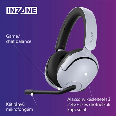 Sony WHG500W.CE7 INZONE H5 vezeték nélküli fehér headset