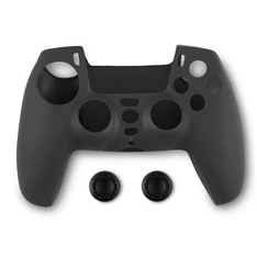 Spartan Gear 2808147 PS5 kontroller szilikon skin fekete + hüvelykujj csúszásgátló