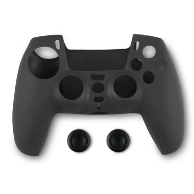 Spartan Gear 2808147 PS5 kontroller szilikon skin fekete + hüvelykujj csúszásgátló