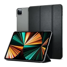 Spigen ACS02882 iPad Pro 12.9 (2022) / IPAD Pro 12.9 (2021) fekete bőr hatású oldalra nyíló tok