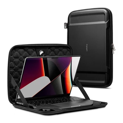 Spigen Apple MacBook Pro 14" Laptop/Tablet fekete fekvő textil cipzáras tok