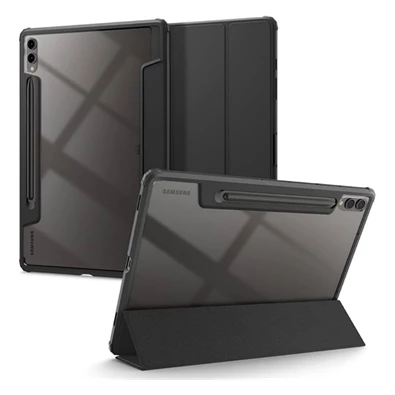 Spigen ULTRA HYBRID PRO Samsung Galaxy Tab S9 Plus LTE(SM-X816)/WIFI(SM-X810) fekete bőr hatású oldalra nyíló tok