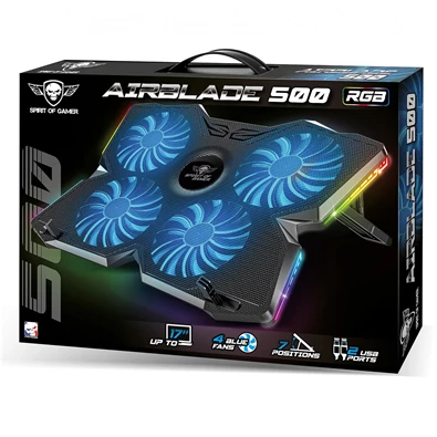 Spirit of Gamer AIRBLADE 500 RGB 17"-ig notebook hűtőpad