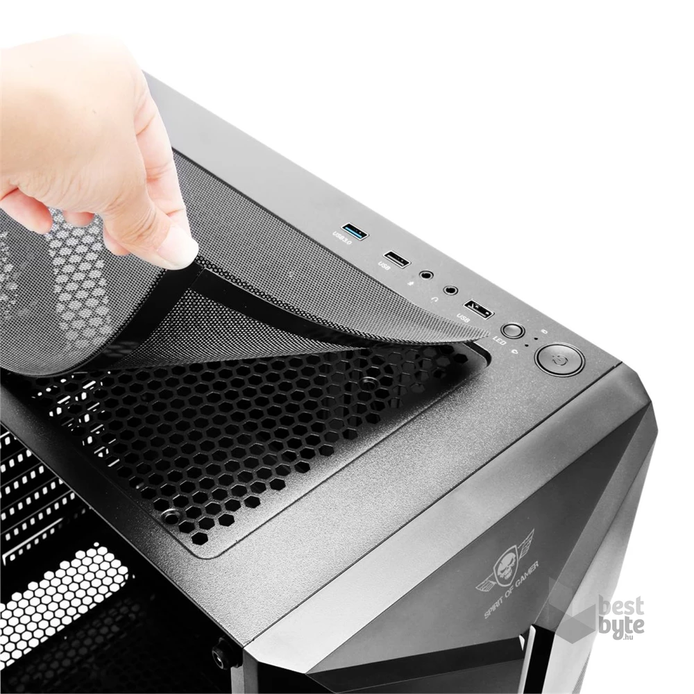 Spirit of Gamer CLONE 3 RGB fekete ablakos táp nélküli ATX ház