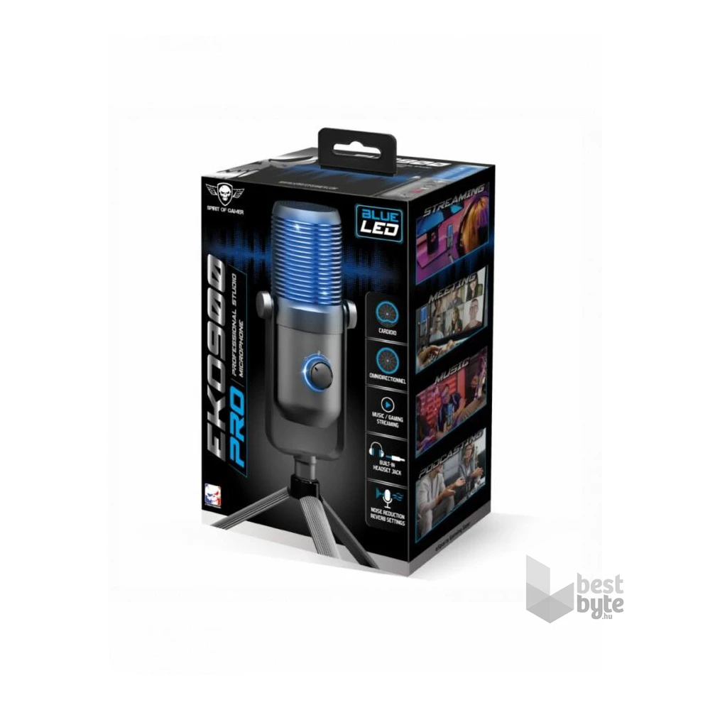 Spirit of Gamer EKO 900 fekete USB mikrofon