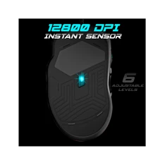 Spirit of Gamer ELITE-M30 (Optikai, 12800DPI, 10 gomb programozható, RGB, harisnyázott kábel) fekete egér