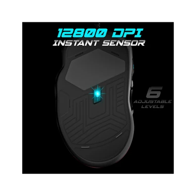 Spirit of Gamer ELITE-M30 (Optikai, 12800DPI, 10 gomb programozható, RGB, harisnyázott kábel) fekete egér