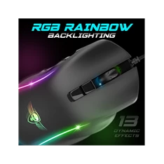 Spirit of Gamer ELITE-M30 (Optikai, 12800DPI, 10 gomb programozható, RGB, harisnyázott kábel) fekete egér