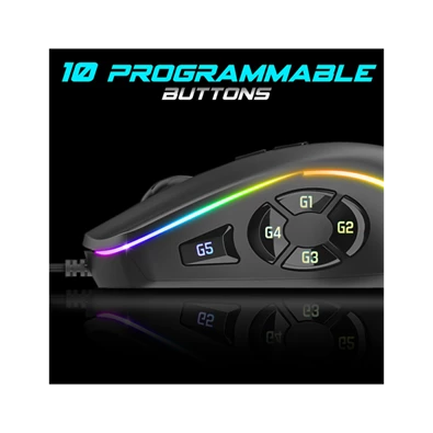 Spirit of Gamer ELITE-M30 (Optikai, 12800DPI, 10 gomb programozható, RGB, harisnyázott kábel) fekete egér