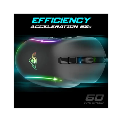 Spirit of Gamer ELITE-M30 (Optikai, 12800DPI, 10 gomb programozható, RGB, harisnyázott kábel) fekete egér