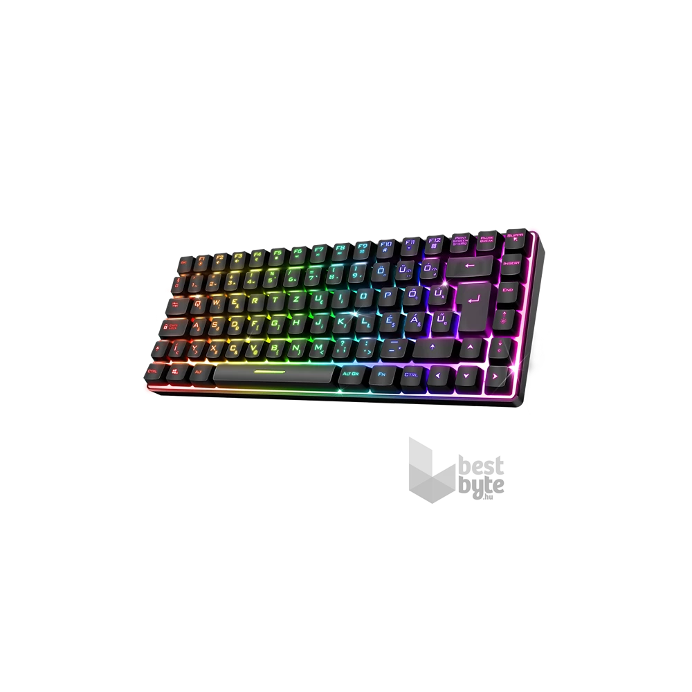 Spirit of Gamer ELITE K70 (TKL, 85 gomb,, RGB LED,USB, anti-ghost, fekete, magyar) vezeték nélküli billentyűzet