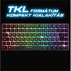 Spirit of Gamer ELITE K70 (TKL, 85 gomb,, RGB LED,USB, anti-ghost, fekete, magyar) vezeték nélküli billentyűzet